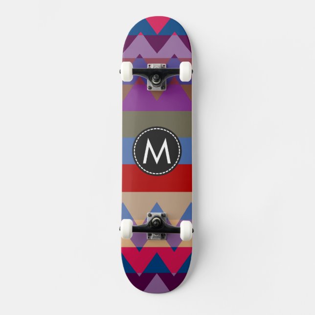 Trendy Chevron Stripes Pattern #28 Skateboard (Front)