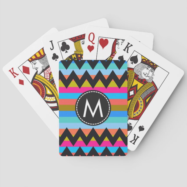 Trendy Chevron Stripes Pattern #4 Playing Cards (Back)