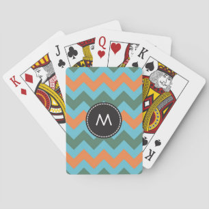 Trendy Chevron Zigzag Pattern 7 Playing Cards