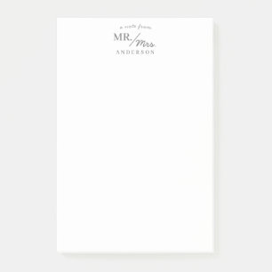 Trendy Chic A Note From Mr and Mrs Couple Newlywed