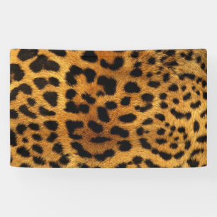 trendy chic animal pattern brown leopard print banner