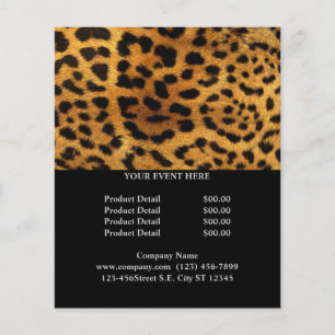 trendy chic animal pattern brown leopard print flyer