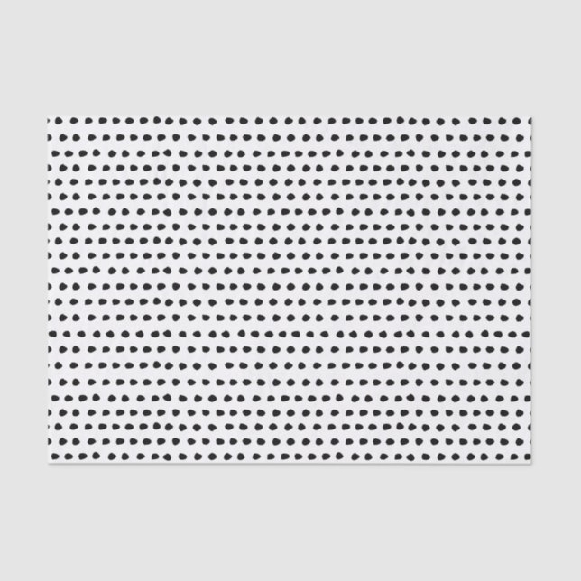 Trendy Chic Black and White Dots Pattern Tissue Paper (Front)