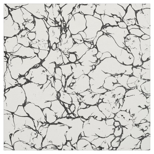 Trendy chic black and white marble patterns fabric (Swatch)