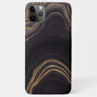 Trendy Chic Black Gold Agate Marble