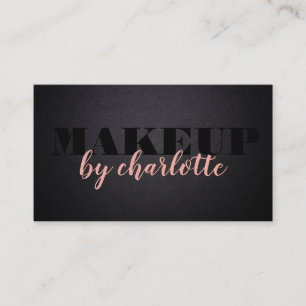 Trendy Chic Black Pink Makeup Artist Hair Salon Business Card