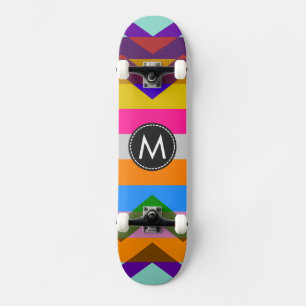 Trendy Chic Chevron Stripes Pattern Skateboard