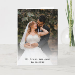 Trendy Chic Classic Bride And Groom Wedding Photo Thank You Card