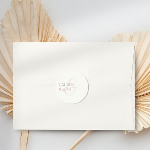Trendy Chic Dusty Rose & Ivory Wedding  Classic Round Sticker