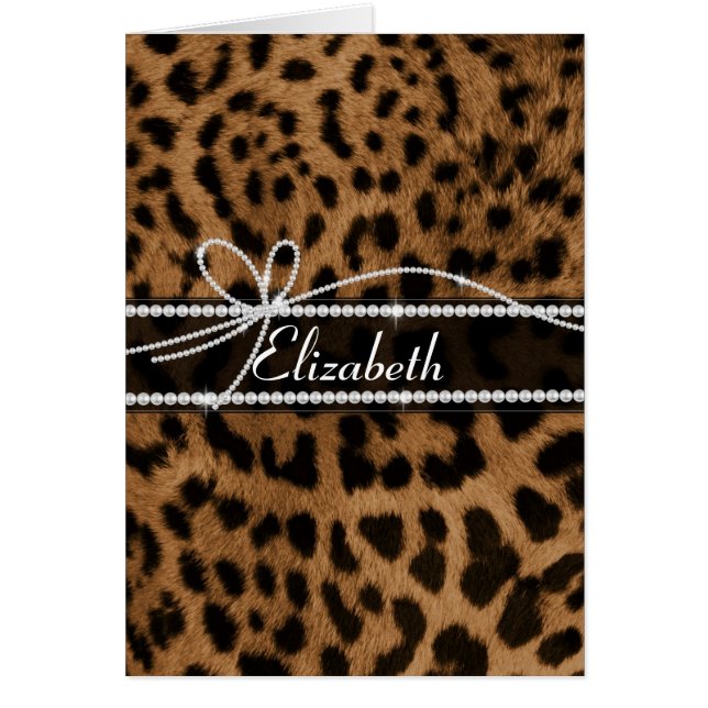 Trendy chic girly faux brown black leopard animal (Front)