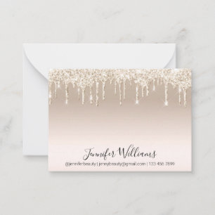 trendy chic gold dripping glitters business  card