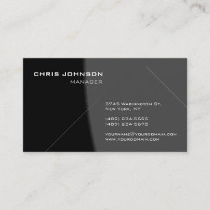Trendy Chic Grey Charming Manager Business Card