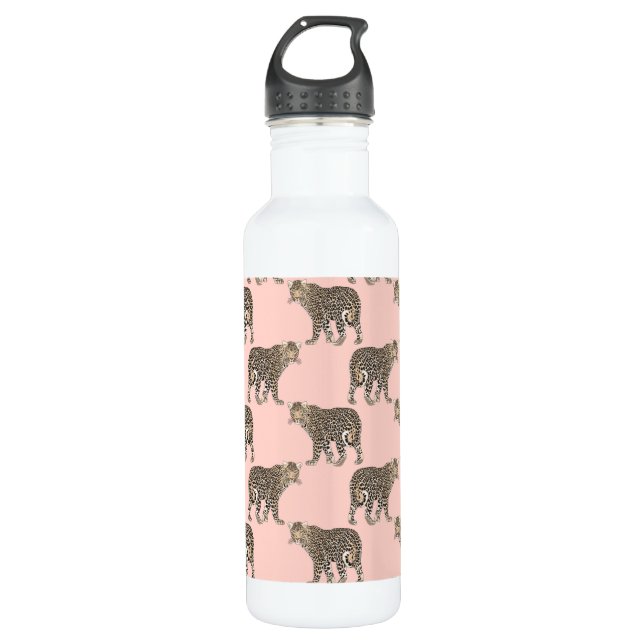 Trendy Chic Leopard Animal Pattern 710 Ml Water Bottle (Front)