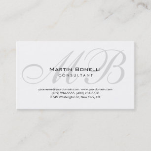 Trendy Chic Monogram Consultant Business Card