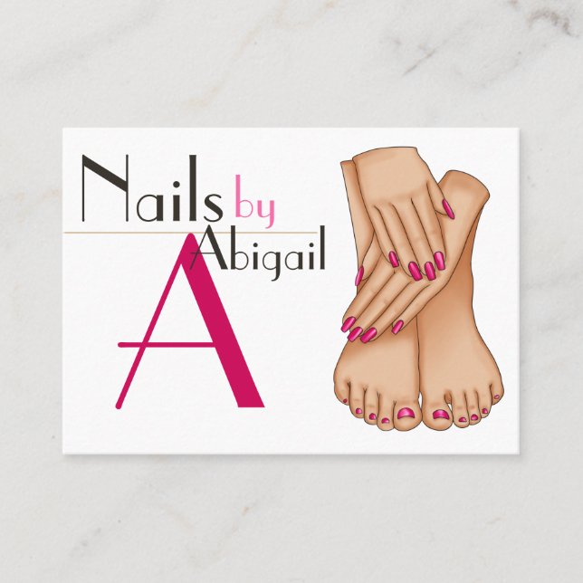 Trendy Chic Nail Technician Manicure Pedicure Business Card (Front)