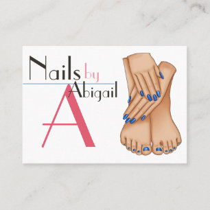 Trendy Chic Nail Technician Manicure Pedicure Business Card