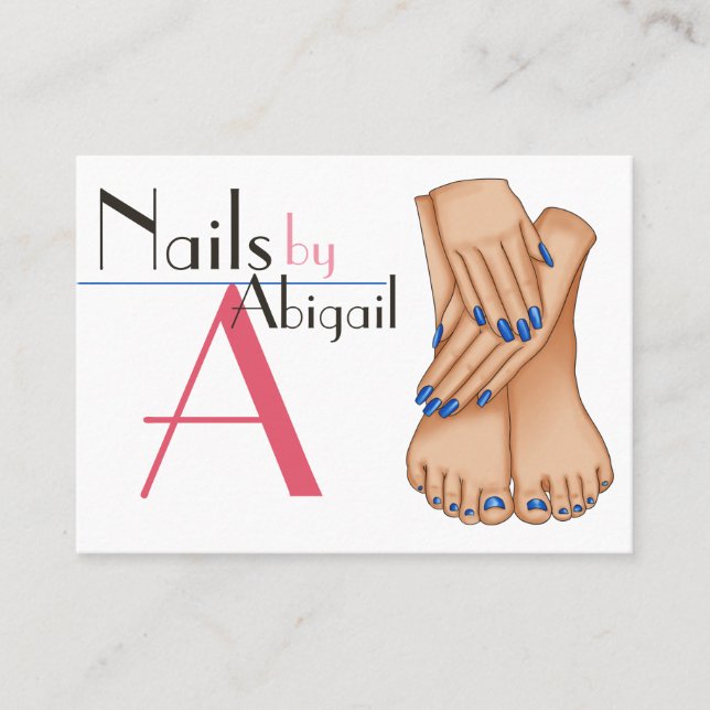 Trendy Chic Nail Technician Manicure Pedicure Business Card (Front)