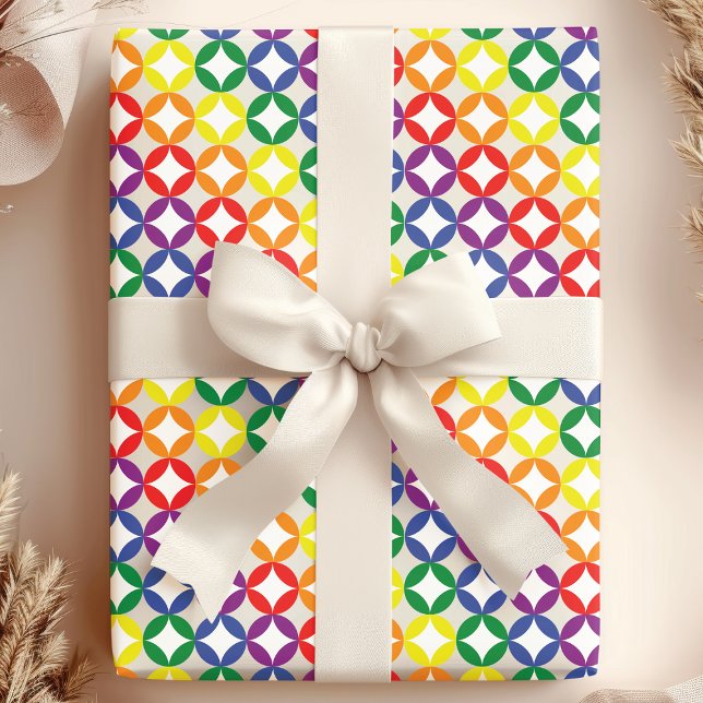 Trendy Chic Rainbow Diamonds Wrapping Paper (Creator Uploaded)