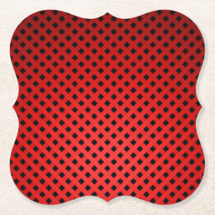 Trendy & Chic Red & Black Stripe Pattern Paper Coaster