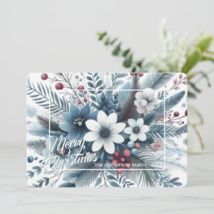 Trendy Chic Red Floral Berries Holiday Wreath