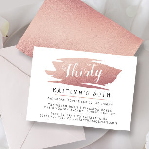 Trendy & Chic Rose Gold Foil Ladies Birthday Invitation