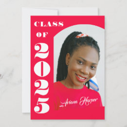 Trendy Chic Script Pink Graduation Party Invitation