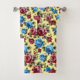 Trendy Chic Stylish Floral Vintage Bath Towel Set