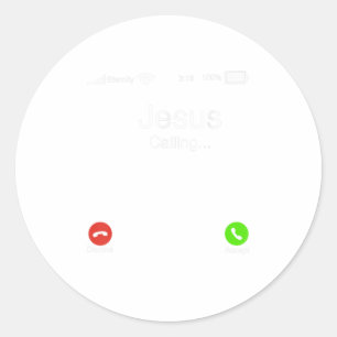 Trendy Christian Graphic Jesus Calling Classic Round Sticker