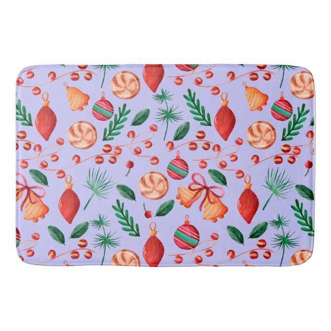 Trendy Christmas Abstract Pattern Bath Mat (Front)