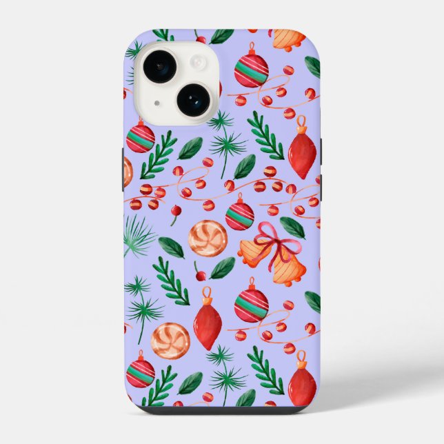 Trendy Christmas Abstract Pattern iPhone Case (Back)