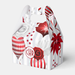 Trendy Christmas Balls and Poinsettia Favour Box