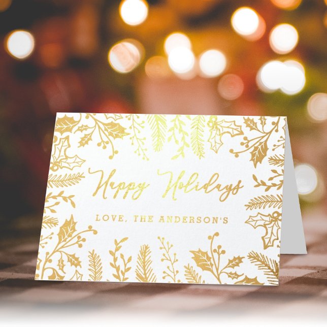 Trendy Christmas Foliage Foil Card (Creator Uploaded)