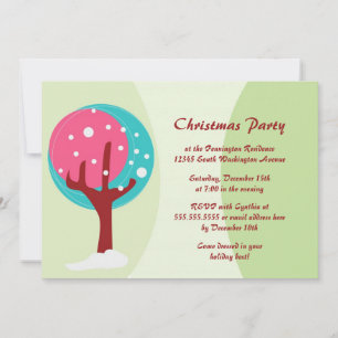 Trendy Christmas holiday tree party invitation