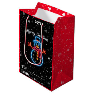 Trendy Christmas Neon Holiday Collection Medium Gift Bag