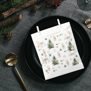 Trendy Christmas Pattern   Watercolor  Favour Bags