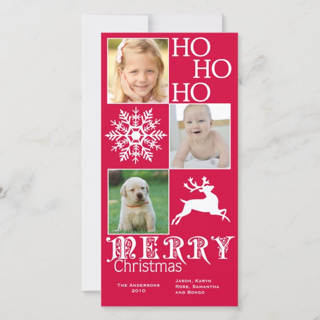 Trendy Christmas Photo Card (Front)