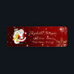 Trendy Christmas Snowflakes,Snowman,Santa Claus<br><div class="desc">Snowman and Santa Claus on red background. An elegant and sophisticated designe.Costumize with your name and address.</div>