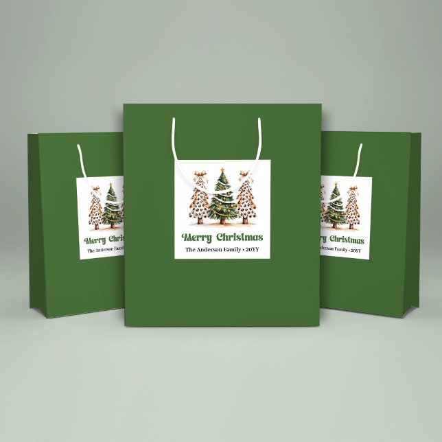 Trendy Christmas Tree Leopard Print Gift Bag Custo (Trendy Christmas Tree Leopard Print Gift Bag Custom)