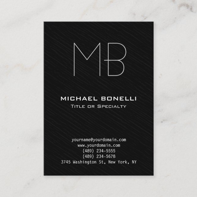 Trendy chubby modern black grey business card (Front)