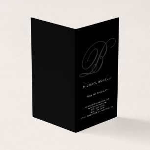 Trendy chubby modern grey black business card