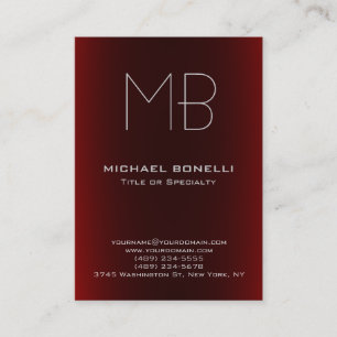 Trendy chubby modern red background business card