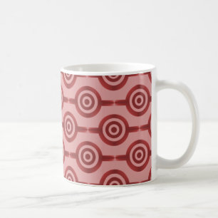Trendy Circles Mug, Crimson Red Coffee Mug