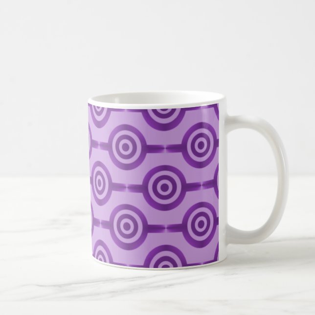 Trendy Circles Mug, Lovely Lavender Coffee Mug (Right)