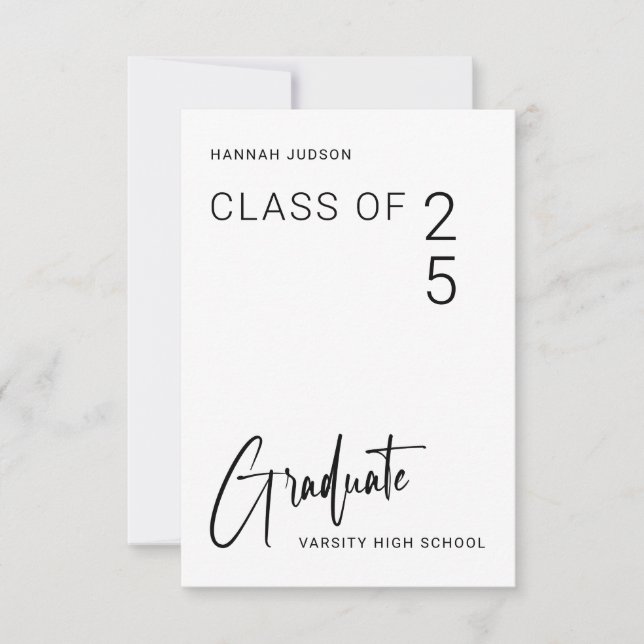 Trendy Class Of 25 2 Photos Graduation Party Invitation (Front)