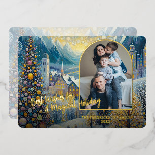 Trendy Classic Artistic Winter Wonderland Art Gold
