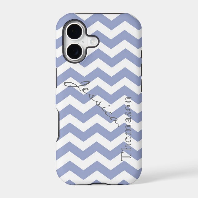 Trendy, classic light blue chevron zigzag pattern, (Back)
