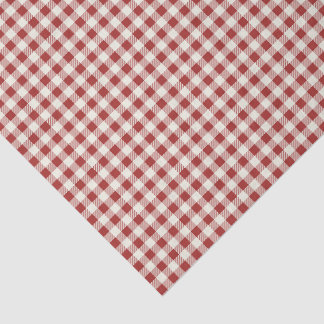 Trendy Classic Red and Cream Gingham Check Pattern Tissue Paper