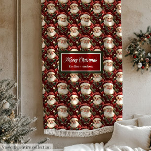 Trendy Classic Santa Claus Holiday Blanket