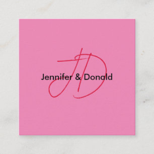 Trendy classical script monogram name enclosure card