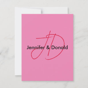 Trendy classical script monogram name RSVP card